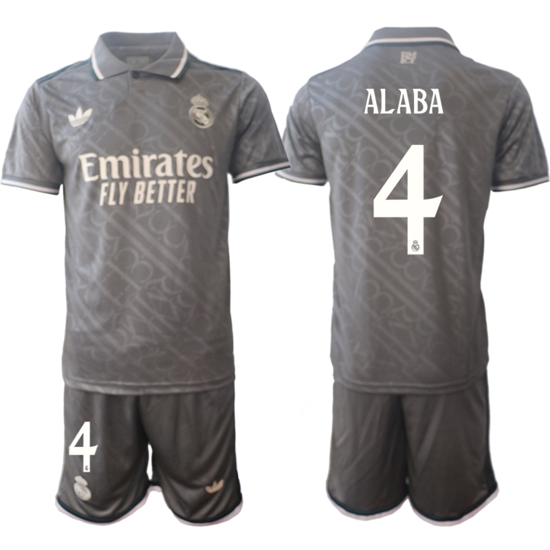Men 2024-2025 Club Real Madrid away Grey #4 Soccer Jersey->real madrid jersey->Soccer Club Jersey